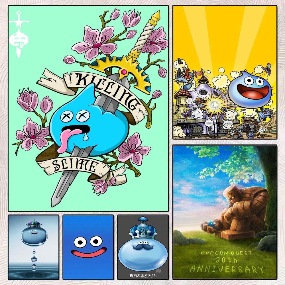 Office Quest - Плакат D-Dragon Quest Slime, идеальная наклейка,